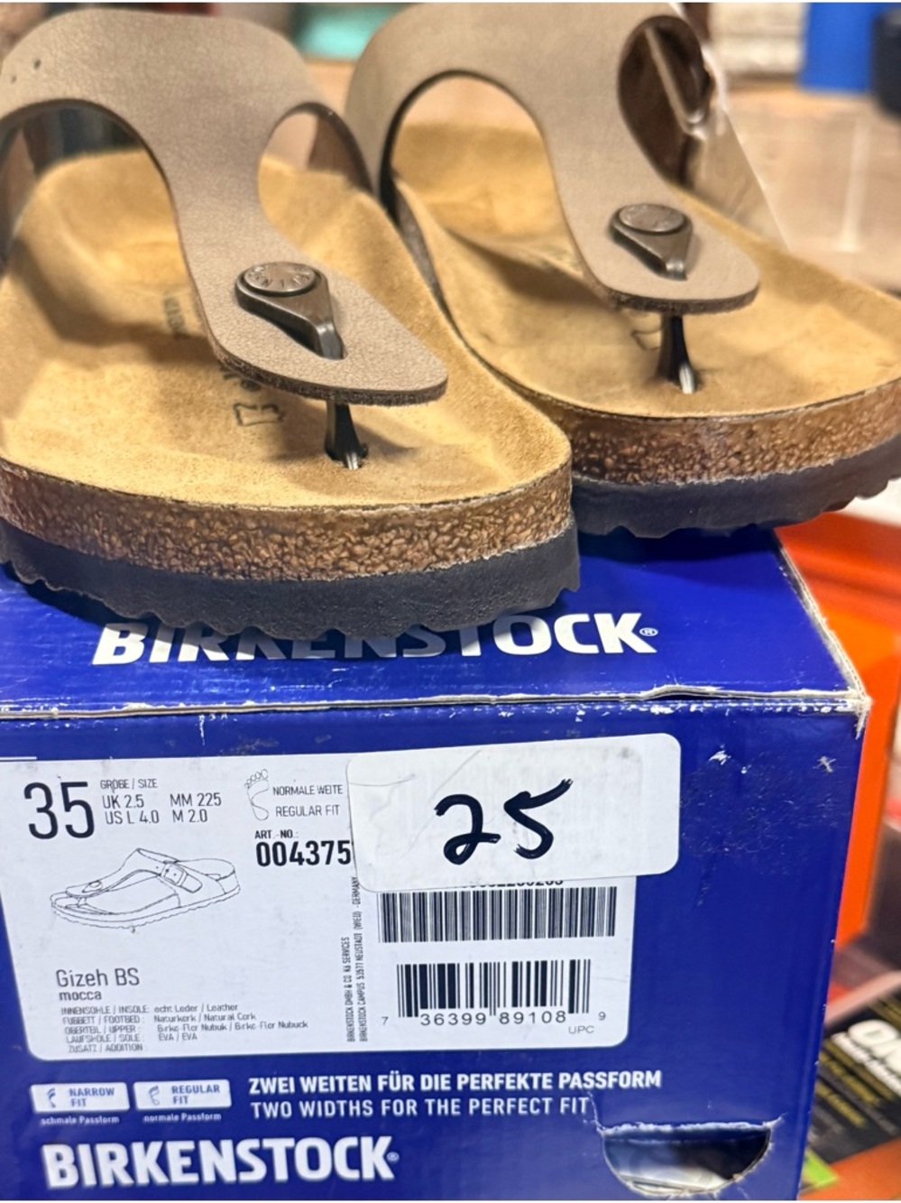 Birkenstock Men's Taupe Gizeh Thong Sandal - Picture 2 of 3